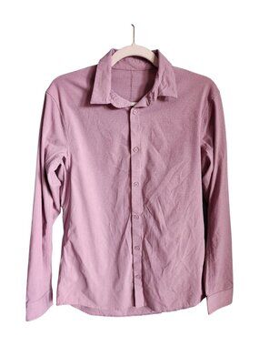 Lululemon Shirt Men's Small Mauve Pink Button Up Ripstop Office Travel Commute